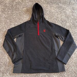 Spyder Half-Zip Outbound Stryke Heavy Sweater Jacket Size XL Black Red